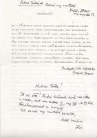 Juhász Ferenk költő-író kéziratos verse + levele, valmint Tündérkastély című értekezése, a művész saját kezű aláírásával