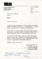 Feledy Balázs író levele Tóth István fotóművész részére mindkettőjük saját kezű aláírásával