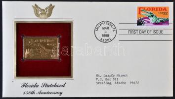 Amerikai Egyesült Államok 1994-1995. 32db-ból álló aranyfóliás bélyeg replika első napi bélyegzéssel...