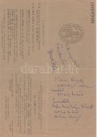 Maghívó Cs.Szabó László író síremlékének felavatására több páéyatárs aláírásával