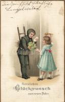 New Year, chimney sweeper litho (EK)