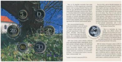 2010. 5Ft-200Ft 6xklf db-os forgalmi sor + "Pécs 2010 Európa kulturális fővárosa" Ag emlékérem (10g/0.999/27mm) T:PP Csak 2000db!  Adamo FO44+PP.FZ6