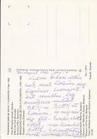 Beck Judit festőművész üdvözlő sorai képeslapon