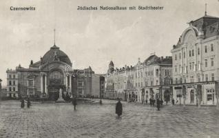 Chernivtsi, Czernowitz; Jüdisches Nationalhaus, Stadttheater / Jewish national home, city theatre (b)