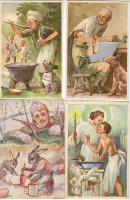 8 db cserkész motívum / 8 Pfadfinderkarten zumeist sign. Márton
