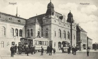 Szeged, Pályaudvar, vasútállomás, 22-es villamos, Pető Ernő kiadása