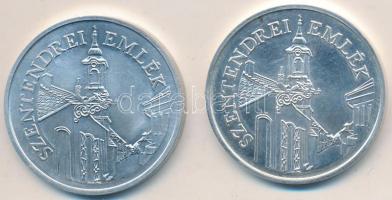 "BÁV / Szentendrei Emlék" Ag és Al emlékérem pár (16.02g/0.925) T:1-