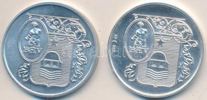 "BÁV / Szentendrei Emlék" Ag és Al emlékérem pár (16.02g/0.925) T:1-