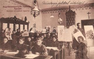 Eperjes, Angolkisasszonyok intézete / Sisters of Loreto institute, classroom interior