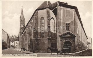 Pozsony, Régi főgimnázium bejárata / entrance of the secondary school, Hardtmuth E.