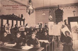 Eperjes, Angolkisasszonyok intézete / Sisters of Loreto institute, classroom interior