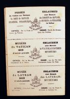 cca 1900-1910 Rómába való zarándoklatra névre szóló utazási kártya és hozzá kapcsolódó utalványok