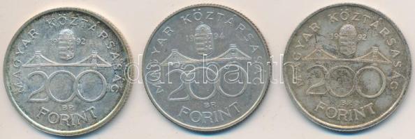 1992-1994. 200Ft Ag (3x) T:vegyes