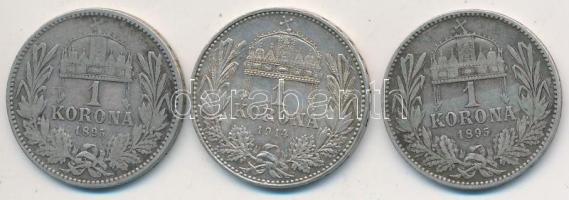 1895-1914. 1K Ag "Ferenc József" (3x) T:vegyes