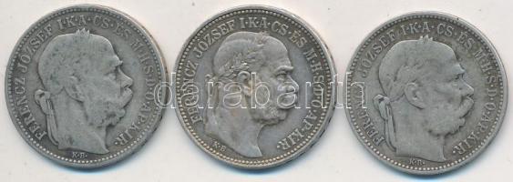 1895-1914. 1K Ag "Ferenc József" (3x) T:vegyes