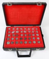 Vegyes fillér, forint gyűjtemény 6db, különféle érmék tárolására alkalmas berakólapon zárható, műbőr borítású éremtartó táskában T:vegyes