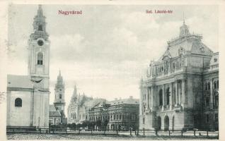 Nagyvárad, Szent László tér, templom / square, church