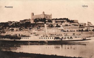 Pozsony, Pressburg, Bratislava; vár, SS Carl Ludwig / castle, steamship