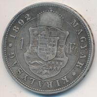 1892KB 1Ft Ag "Ferenc József / Fiume címer" Körmöcbánya T:2-,3 Hungary 1892KB 1 Forint Ag "Franz Joseph" Kremnitz C:VF,F Unger III.: 1467, Huszár: 2142., Adamo M15