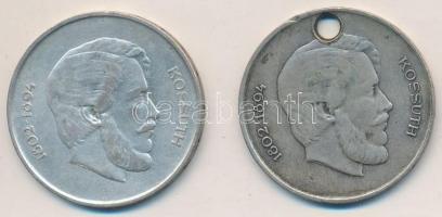 1947. 5Ft Ag "Kossuth" (2x) egyik lyukas T:2-,3