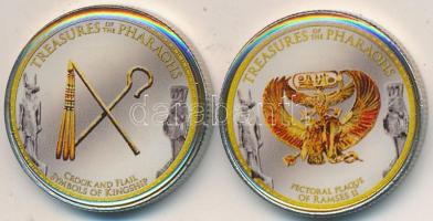 Egyiptom 2010. 1Ł "II. Ramszesz plakett" + 1Ł "Bot és buzogány, a királyság szimbólum...