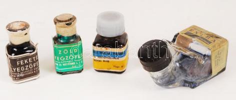 Régi tintás üvegek, összesen 4 db / Ink bottles