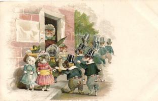 Cats, dogs, Serie V. (Tiere) No. 688. Theo. Stroefer, litho