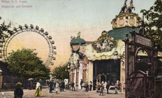 Vienna, Wien II. K. K. Prater, Riesenrad, Carussel, Restaurant zum Bauern / amusement park, ferris wheel, carousel (small tear)