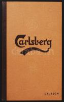cca 1940 A Carlsberg sörgyár színes kihajthatós német nyelvű ismertető füzete a különböző sörtípusok ismertetésével / cca 1940 Brochure of Carlsberg