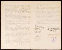 1894 A felvidéki Naszvad falu határában lévő egyházi földterület kisajátításáról szóló szerződés töb...