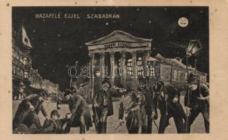 Szabadka, színház, éjjel, részegek / theatre, night, drunks (fl)