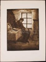 Gara Arnold (1882-1929): Egy lap a Magyar parnasszus című rézkarcalbumból. Rézkarc, papír, jelzett, 38×28 cm