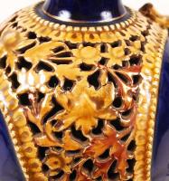 Zsolnay kifúrt lámpatest, sérült, jelzett, m:34 cm