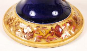 Zsolnay kifúrt lámpatest, sérült, jelzett, m:34 cm