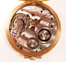 Aranyozott Illinois márkájú zsebóra eredeti dobozában, működőképes