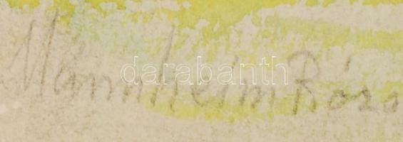 Mannheim Róza (1880-1965): Patakparti házikók. Akvarell, papír, szakadt, jelzett, 30×40 cm