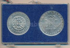 1972. 50Ft Ag + 100Ft Ag "Szt.István" pár T:BU Eredeti sérült plasztiktokban! Adamo EM38,39