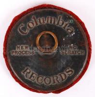 Columbia Records régi lemeztisztító, d: 7 cm
