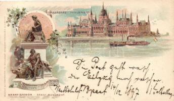 1897 Budapest, Országház, Arany szobor, litho (fa)