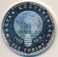 1992. 200Ft Ag "Veszélyeztetett állatvilág-gólya" T:PP (ujjlenyomat) Adamo EM126