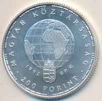 1992. 200Ft Ag "Veszélyeztetett állatvilág-gólya" T:BU Adamo EM126