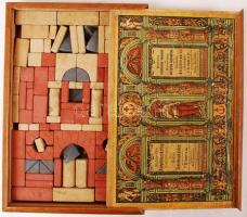 Richter-féle kőépítőszekrény horgonnyal, kirakós játék fa dobozban