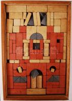 Richter-féle kőépítőszekrény horgonnyal, kirakós játék fa dobozban