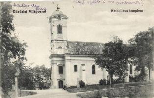 Világos, Katolikus templom, kiadja Kerpel Izsó / church (EK)