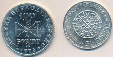 1972. 50Ft Ag + 100Ft Ag "Szt.István" pár T:BU