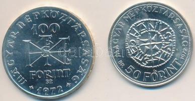 1972. 50Ft Ag + 100Ft Ag "Szt.István" pár T:BU
