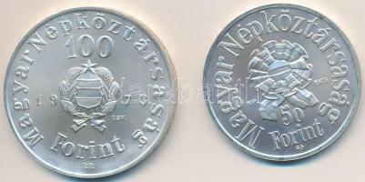 1973. 50Ft Ag + 100Ft Ag "Petőfi" T:BU Adamo EM41,42