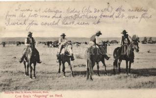 Cowboys "Augering" on herd, horses, American folklore (EK)