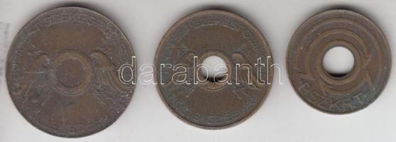 1946-1949. 5Ft + 10Ft + 50Ft "B.SZ.K.RT" közlekedési bárcák T:vegyes