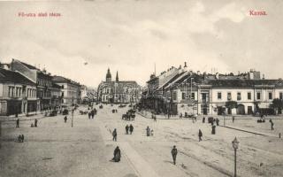 Kassa, Fő utca, Erzsébet székesegyház, Adriányi és Markó üzlete, kiadja Nyulászi Béla / street, cathedral, shop